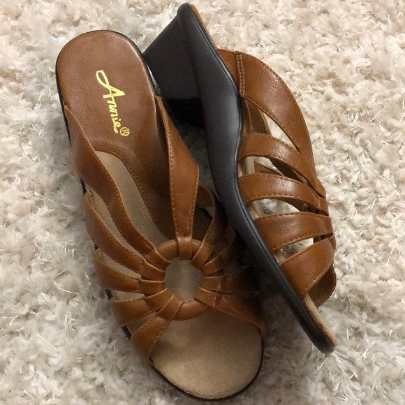 Neutral Comfortable Slip On Low Wedge Heel Sandals - Picture 5 of 5